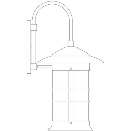 Arroyo Craftsman 14" Newport Long Body Wall Mount, Pewter, Amber Mica Glass NB-14LM-P
